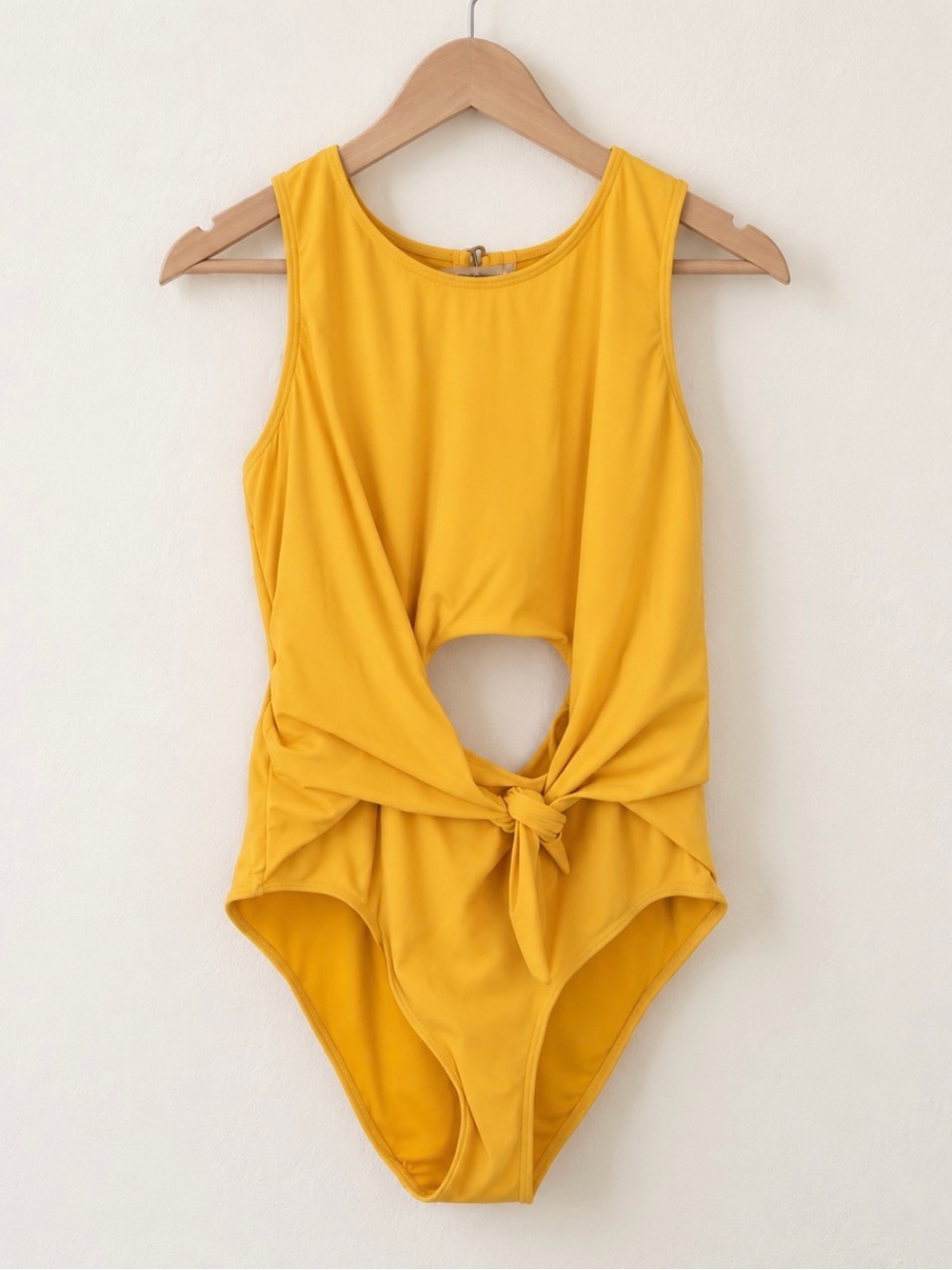 Nicole Miller Yellow Tie-Front One-Piece Swimsuit